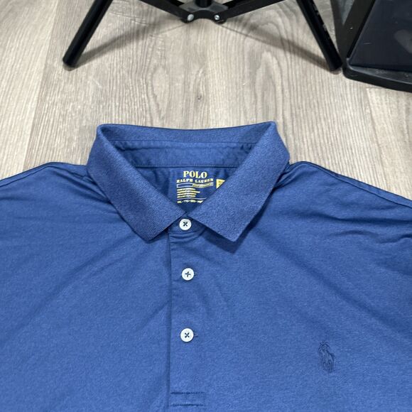Polo Ralph Lauren Performance Polo Blue Short Sleeve Mens Size XXL - Picture 3 of 5